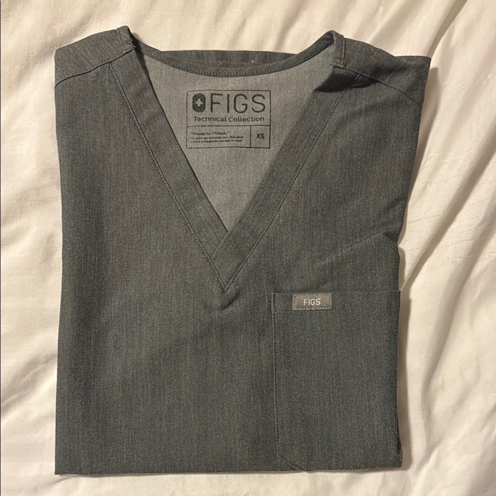figs Grey Scrub Top